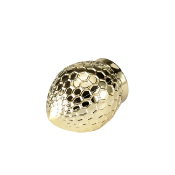 Oval Shape Gold Electroplated Metal Lid Parfum Packaging