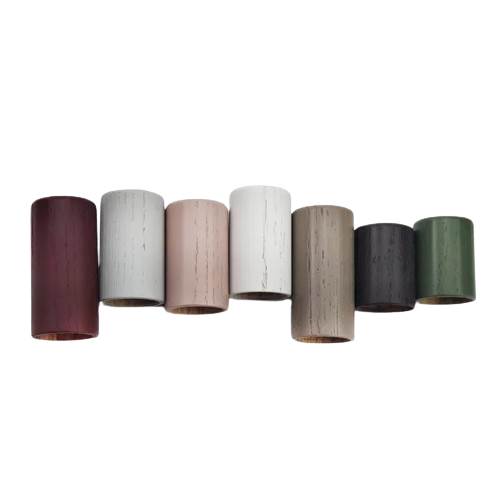 Cylinder Shape Engraved Logo Natural Wooden Lid
