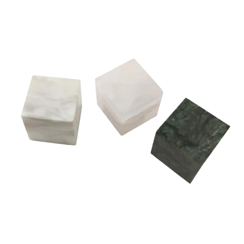 High Grade Custom Logo Natural Marble Grain Square Cylinder Parfum Lid