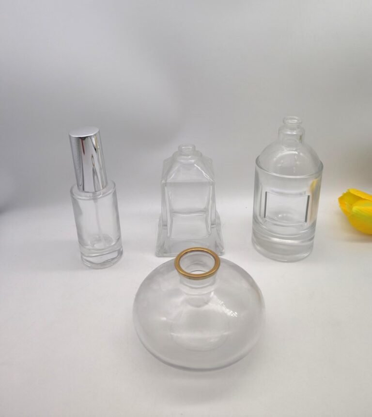 clear glass bottles